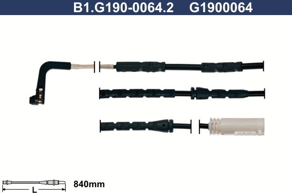 Galfer B1.G190-0064.2 - Сигнализатор, износ тормозных колодок unicars.by