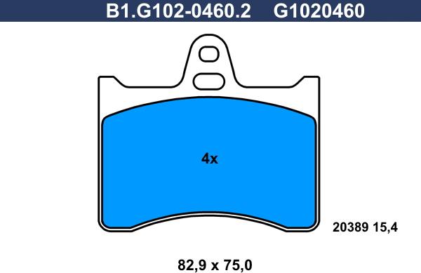 Galfer B1.G102-0460.2 - Тормозные колодки, дисковые, комплект unicars.by