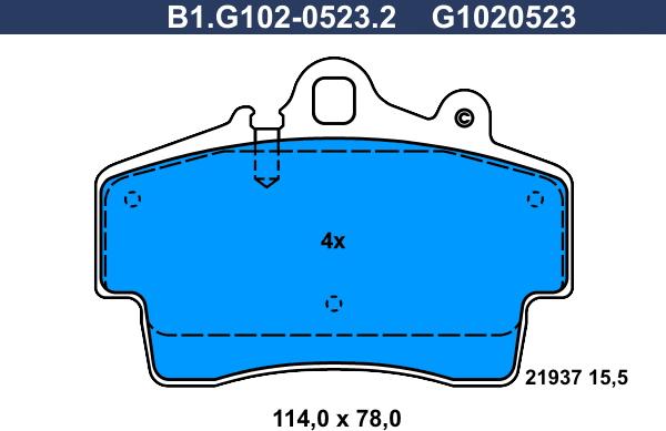 Galfer B1.G102-0523.2 - Тормозные колодки, дисковые, комплект unicars.by