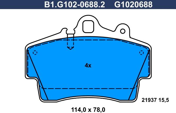 Galfer B1.G102-0688.2 - Тормозные колодки, дисковые, комплект unicars.by