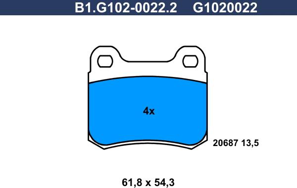 Galfer B1.G102-0022.2 - Тормозные колодки, дисковые, комплект unicars.by