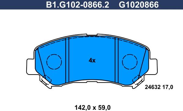 Galfer B1.G102-0866.2 - Тормозные колодки, дисковые, комплект unicars.by