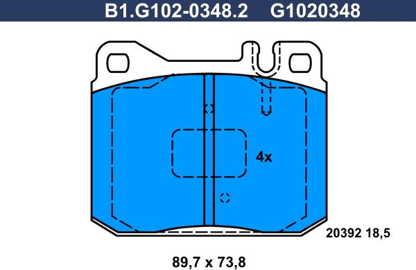 Galfer B1.G102-0348.2 - Тормозные колодки, дисковые, комплект unicars.by