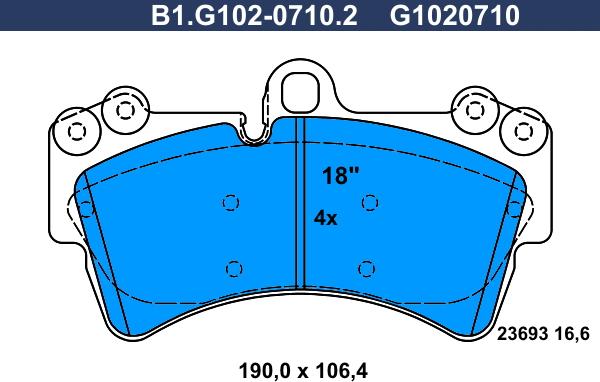 Galfer B1.G102-0710.2 - Тормозные колодки, дисковые, комплект unicars.by