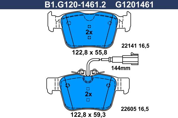 Galfer B1G12014612 - Тормозные колодки, дисковые, комплект unicars.by