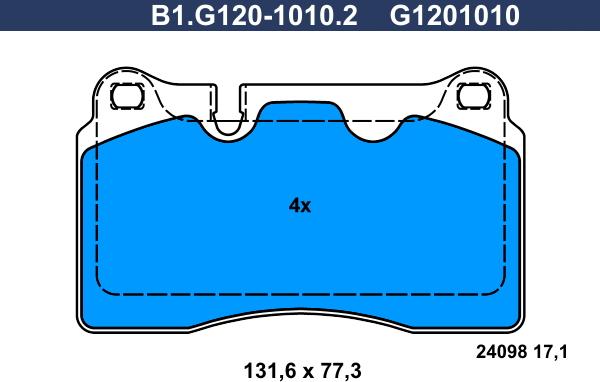 Galfer B1.G120-1010.2 - Тормозные колодки, дисковые, комплект unicars.by