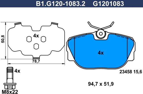 Galfer B1.G120-1083.2 - Тормозные колодки, дисковые, комплект unicars.by