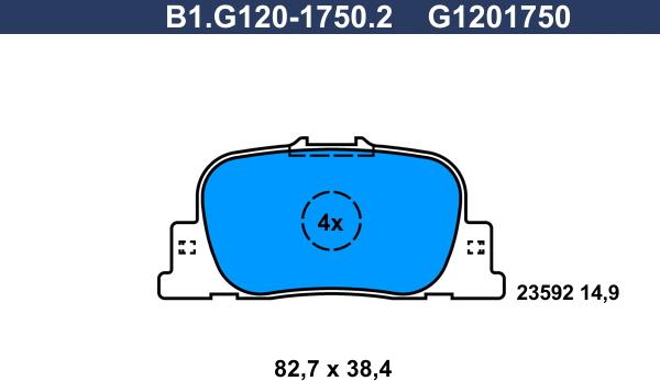 Galfer B1.G120-1750.2 - Тормозные колодки, дисковые, комплект unicars.by