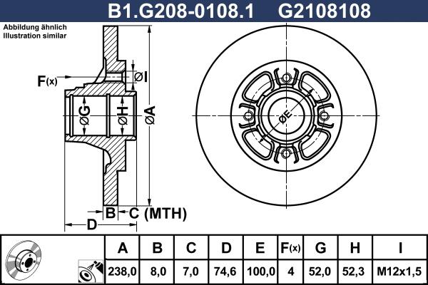 Galfer B1.G208-0108.1 - Тормозной диск unicars.by