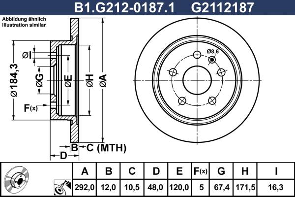 Galfer B1.G212-0187.1 - Тормозной диск unicars.by