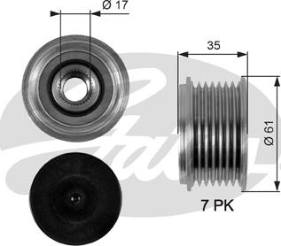 Gates OAP7095 - Шкив генератора, муфта unicars.by