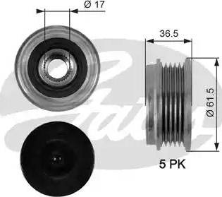 Gates OAP7096 - Шкив генератора, муфта unicars.by