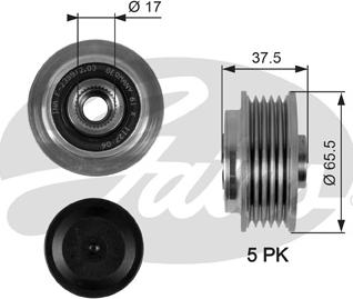 Gates OAP7091 - Шкив генератора, муфта unicars.by