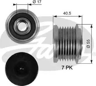 Gates OAP7098 - Шкив генератора, муфта unicars.by