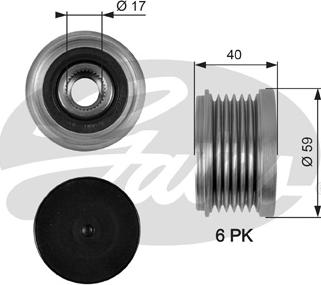 Gates OAP7097 - Шкив генератора, муфта unicars.by