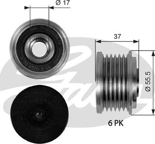 Gates OAP7046 - Шкив генератора, муфта unicars.by