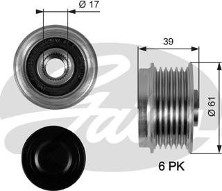 Gates OAP7042 - Шкив генератора, муфта unicars.by