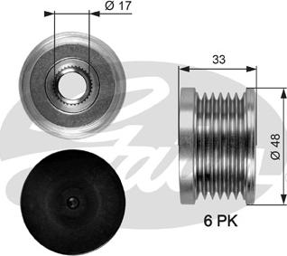 Gates OAP7054 - Шкив генератора, муфта unicars.by