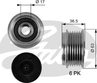 Gates OAP7051 - Шкив генератора, муфта unicars.by