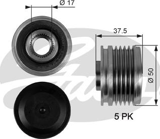 Gates OAP7053 - Шкив генератора, муфта unicars.by