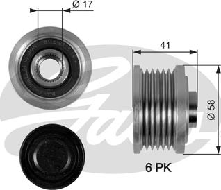 Gates OAP7052 - Шкив генератора, муфта unicars.by