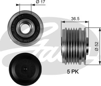 Gates OAP7064 - Шкив генератора, муфта unicars.by