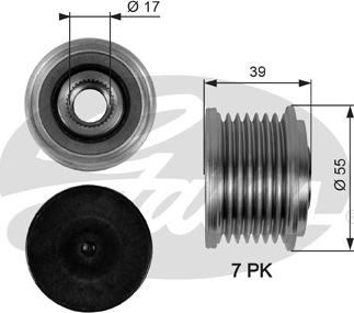 Gates OAP7065 - Шкив генератора, муфта unicars.by