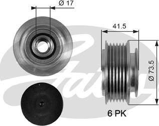 Gates OAP7066 - Шкив генератора, муфта unicars.by