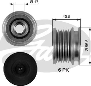 Gates OAP7060 - Шкив генератора, муфта unicars.by