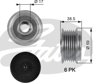 Gates OAP7063 - Шкив генератора, муфта unicars.by