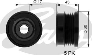 Gates OAP7062 - Шкив генератора, муфта unicars.by