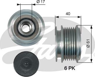 Gates OAP7013 - Шкив генератора, муфта unicars.by