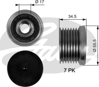 Gates OAP7084 - Шкив генератора, муфта unicars.by