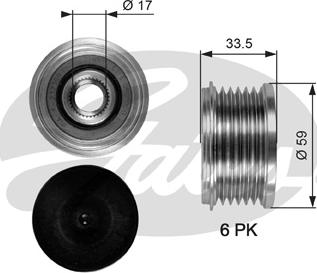 Gates OAP7080 - Шкив генератора, муфта unicars.by