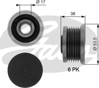 Gates OAP7081 - Шкив генератора, муфта unicars.by