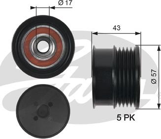 Gates OAP7088 - Шкив генератора, муфта unicars.by