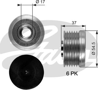 Gates OAP7034 - Шкив генератора, муфта unicars.by