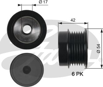 Gates OAP7035 - Шкив генератора, муфта unicars.by