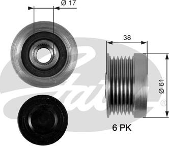 Gates OAP7036 - Шкив генератора, муфта unicars.by