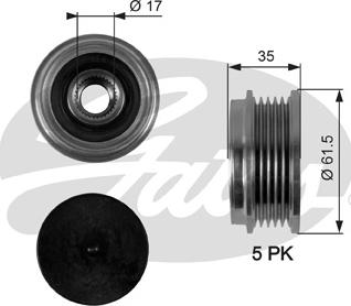 Gates OAP7076 - Шкив генератора, муфта unicars.by