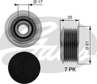 Gates OAP7070 - Шкив генератора, муфта unicars.by