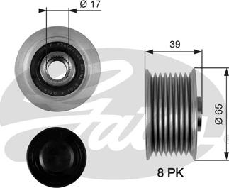 Gates OAP7071 - Шкив генератора, муфта unicars.by