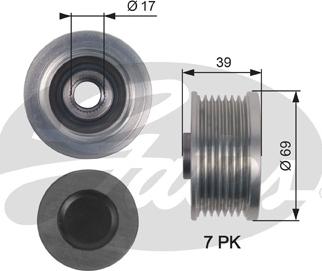 Gates OAP7149 - Шкив генератора, муфта unicars.by