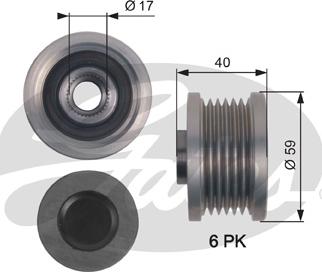 Gates OAP7144 - Шкив генератора, муфта unicars.by