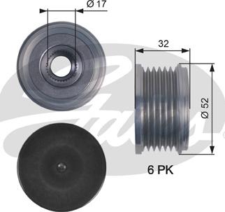 Gates OAP7140 - Шкив генератора, муфта unicars.by