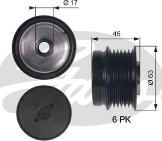 Gates OAP7141 - Шкив генератора, муфта unicars.by