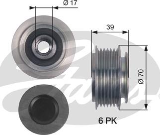 Gates OAP7143 - Шкив генератора, муфта unicars.by