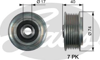 Gates OAP7159 - Шкив генератора, муфта unicars.by