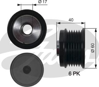 Gates OAP7153 - Шкив генератора, муфта unicars.by