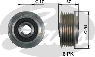 Gates OAP7160 - Шкив генератора, муфта unicars.by